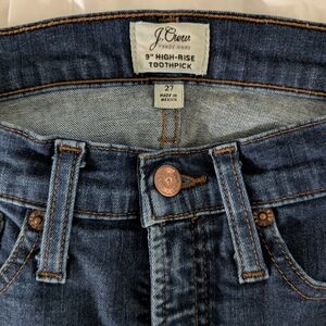 J. Crew 9" High-Rise Toothpick Jeans - 27 - Dark Blue